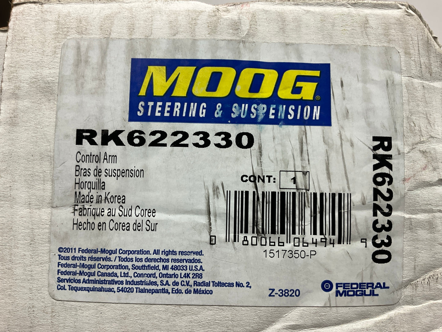 Moog RK622330 Rear Left Upper Suspension Control Arm And Ball Joint