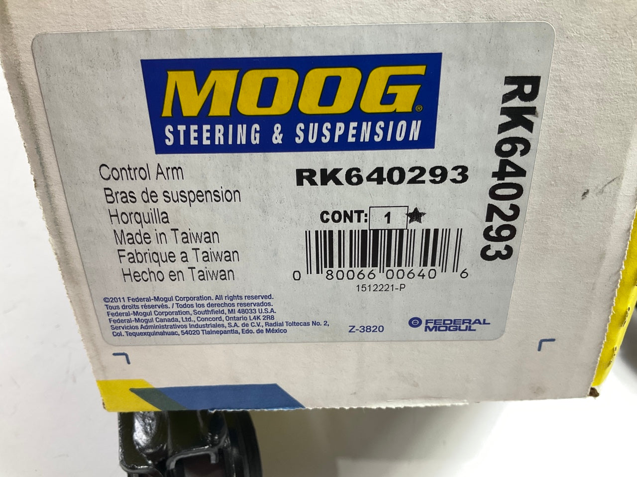 Moog RK640293 Suspension Control Arm - Front Right Upper