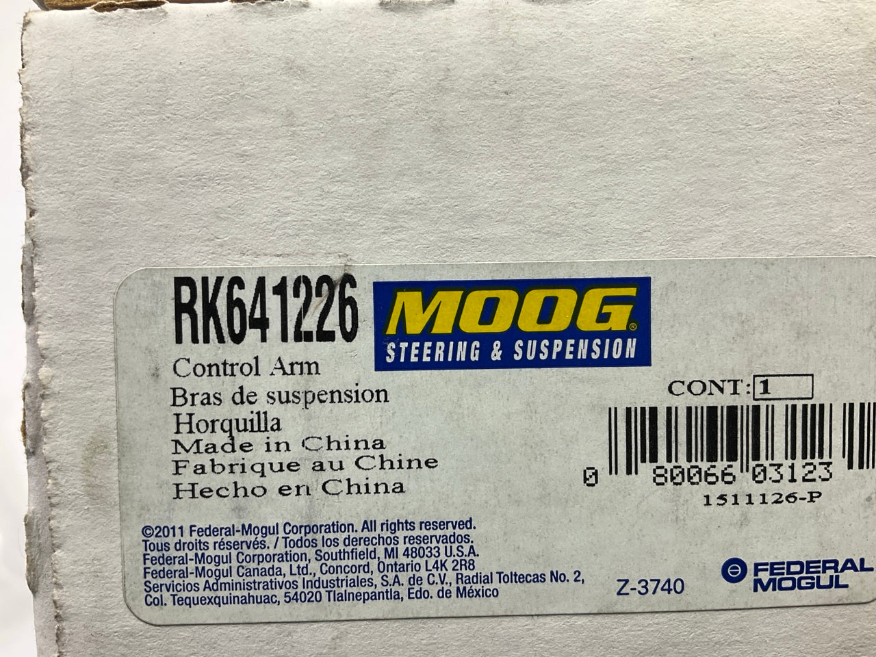 (2) Moog RK641226  Rear Lower Forward Control Arms (Lateral Links)