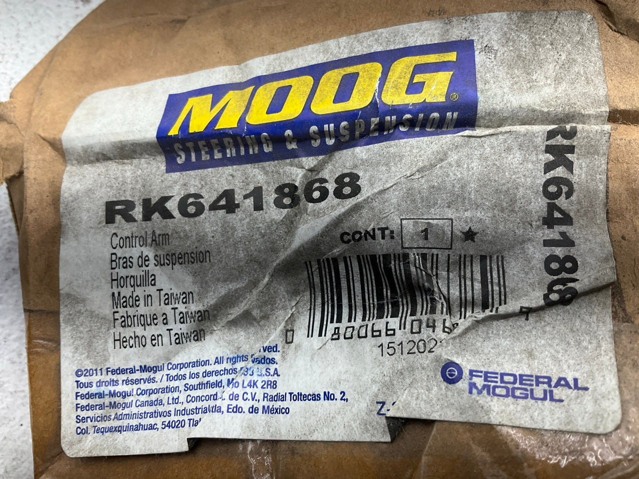 Moog RK641868 Rear Lower Rearward Suspension Control Arm