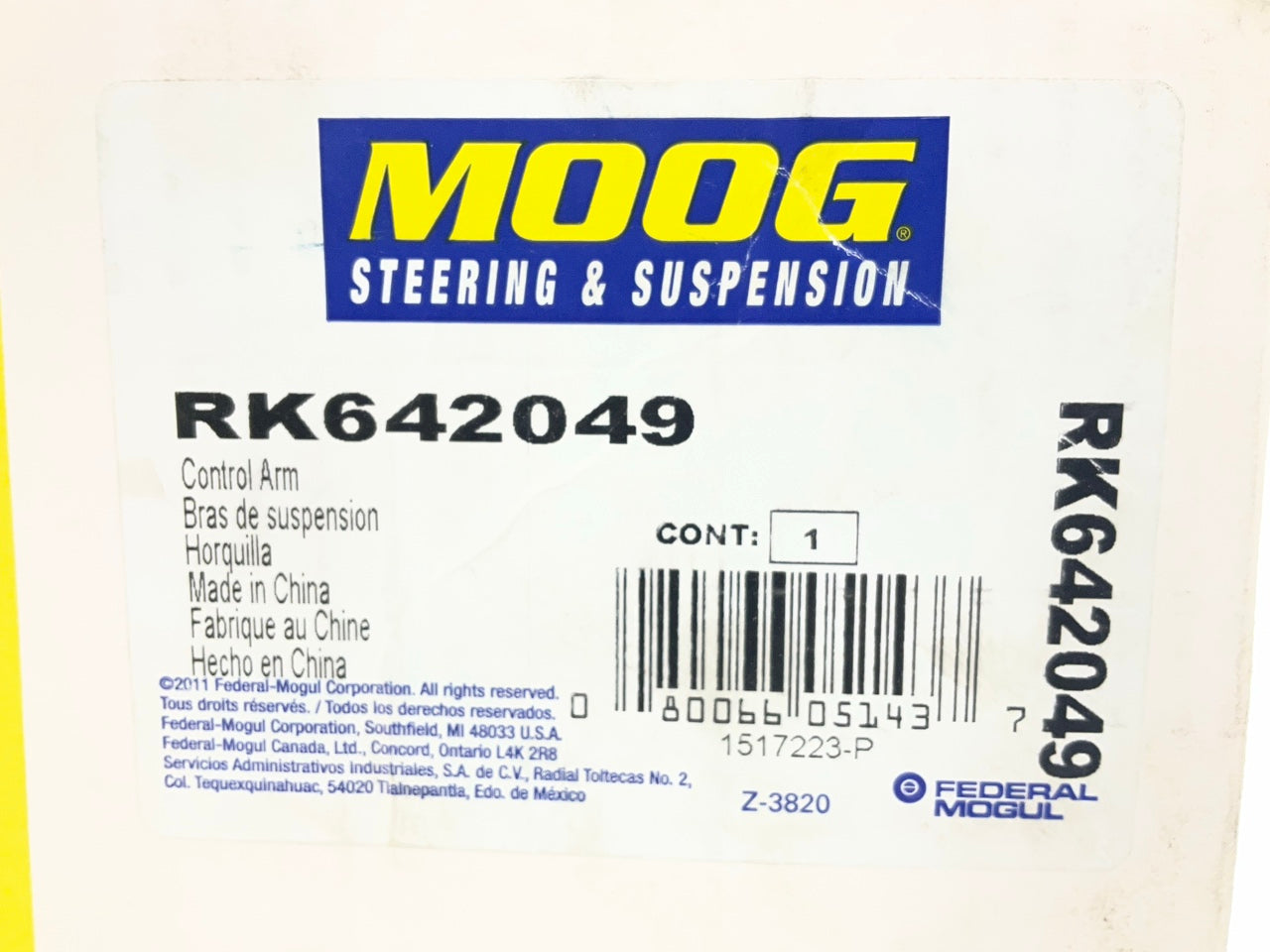 Moog RK642049 Front Right Lower Suspension Control Arm 98-00 ML320, 99-00 ML430