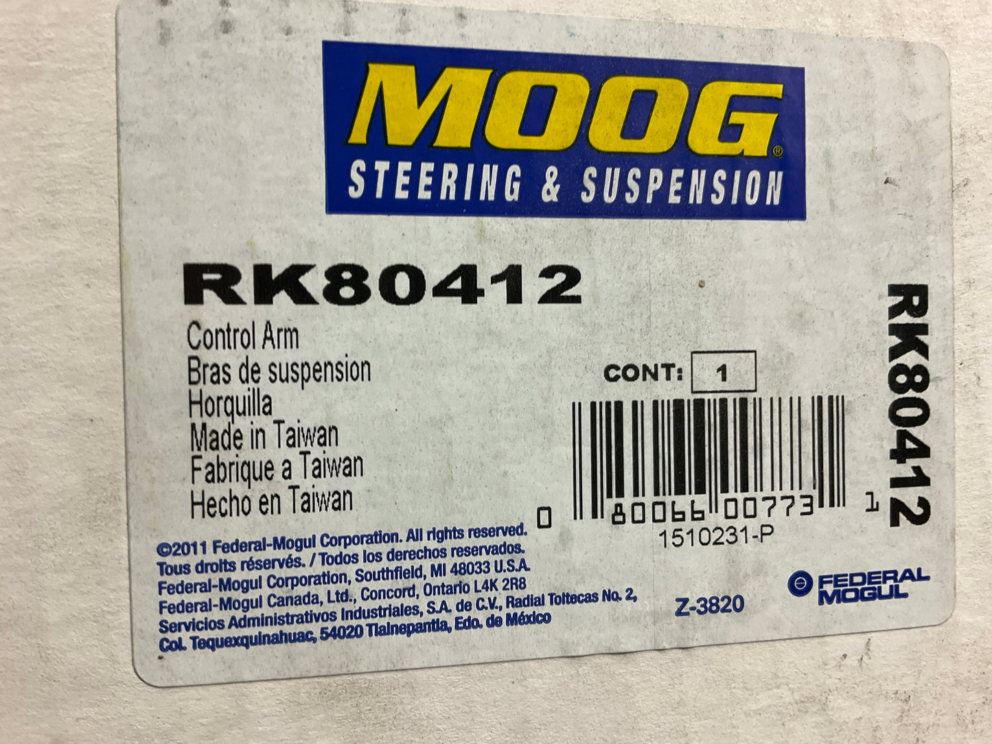 Moog RK80412 Front Left Lower Control Arm - 1998-2007 Ford Taurus. 98-05 Sable