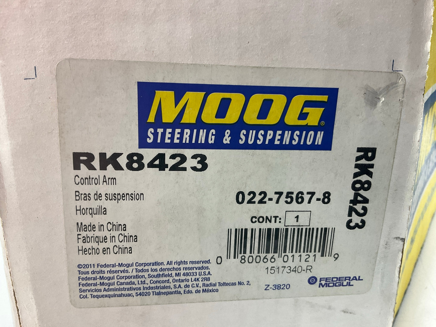 Moog RK8423 Front Left Lower Suspension Control Arm And Ball Joint Assembly