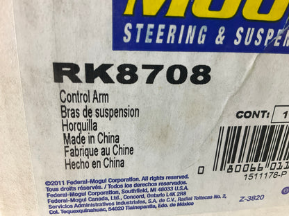 NO HARDWARE - Moog RK8708 Control Arm And Ball Joint Assembly, Front Left Upper
