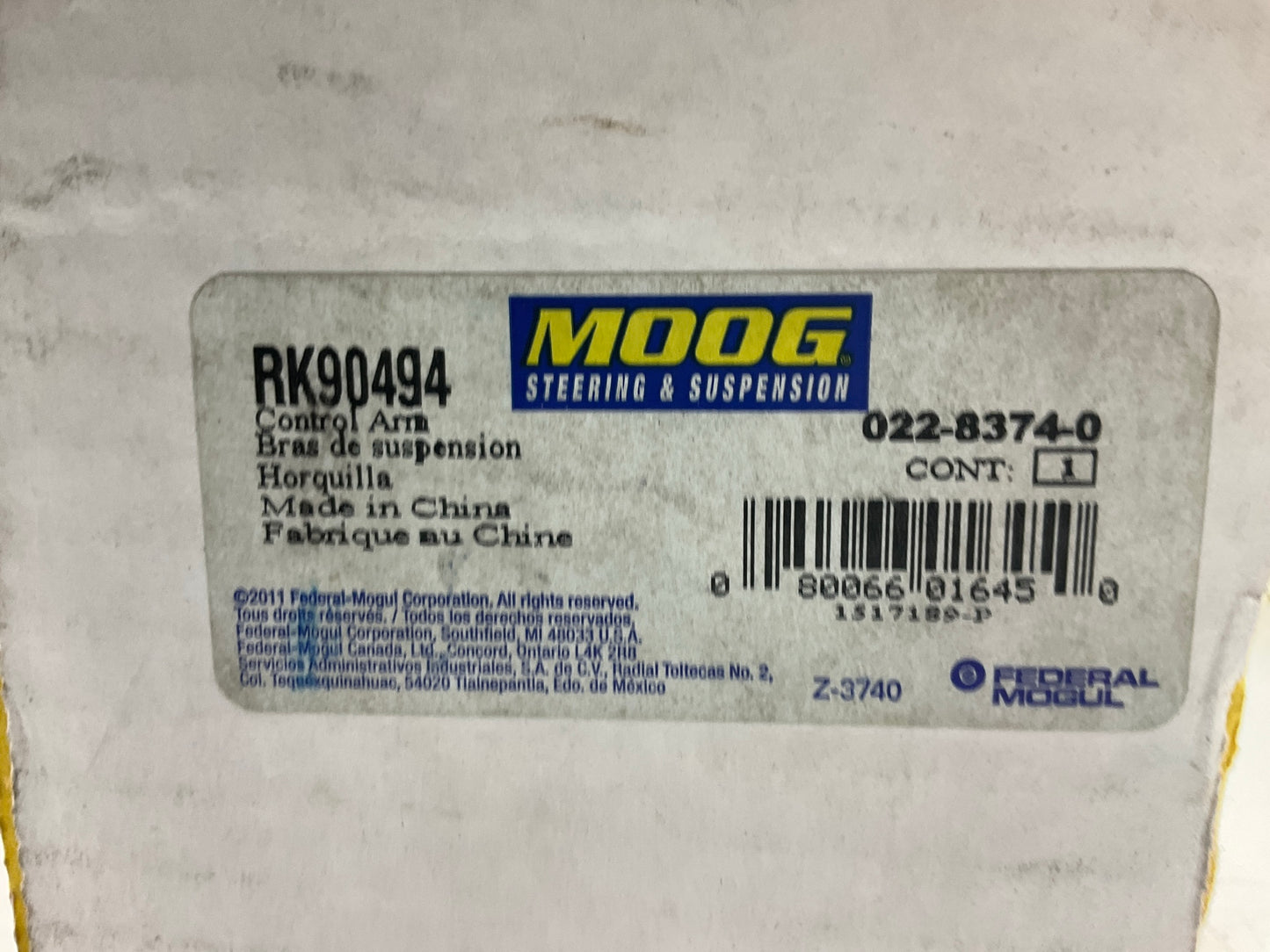 Moog RK90494 Front Lower Suspension Control Arm And Ball Joint Assembly