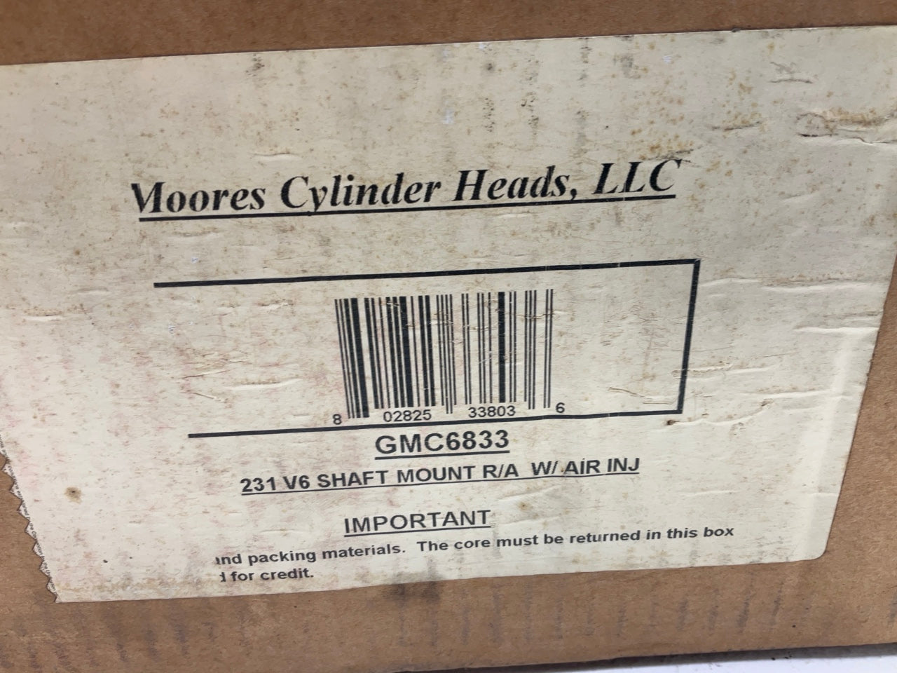REMAN. Moores GMC6833 Cylinder Head B1257722 Casting