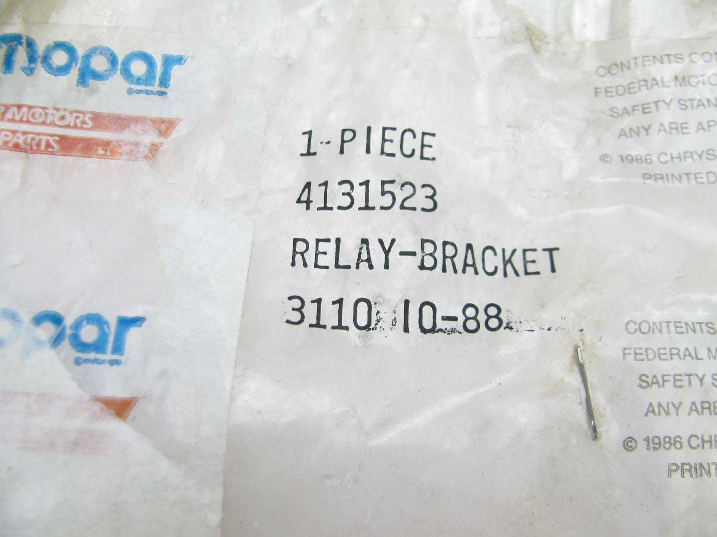 NEW - OEM Mopar 4131523 Rear Back Window Heated Glass Relay W/ Bracket