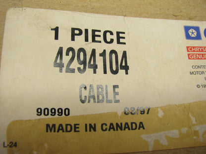 NEW - OEM 4294104 Front Parking Brake Cable For 1984-1988 Dodge B150, B250