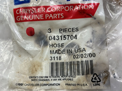 (3) NOS Genuine OEM Mopar 4315704 PCV Valve Elbow Grommets For Chrysler 2.2L