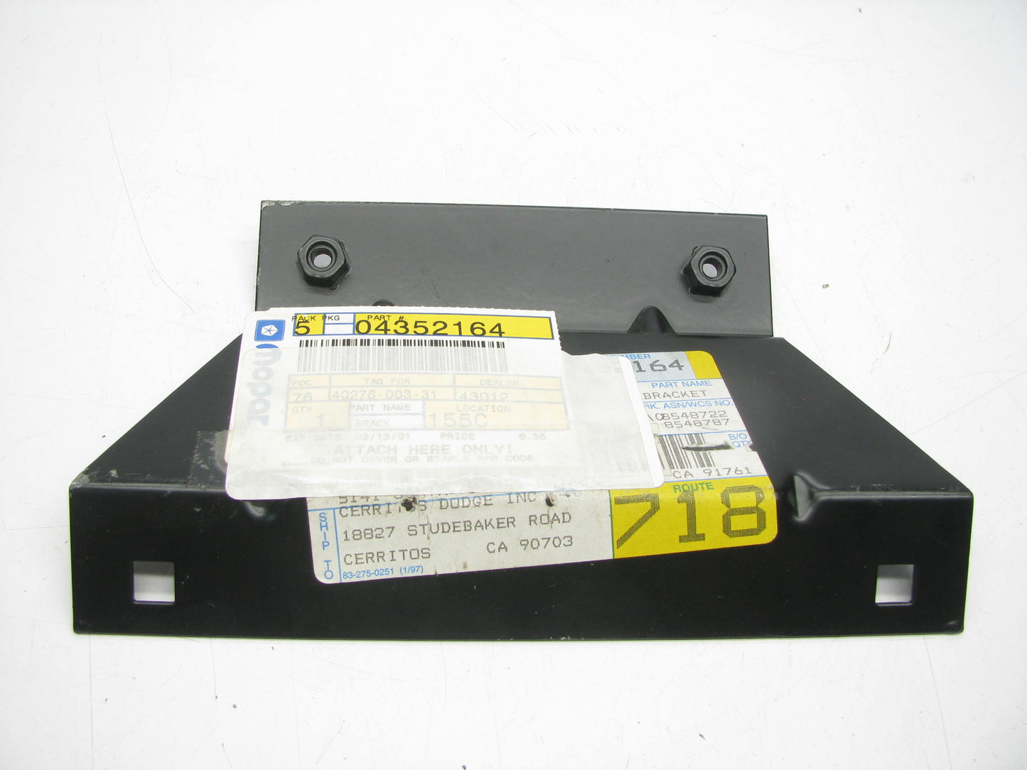 NEW 4352164 Rear License Plater Bracket OEM For 1997-2002 Ram 1500 2500 3500
