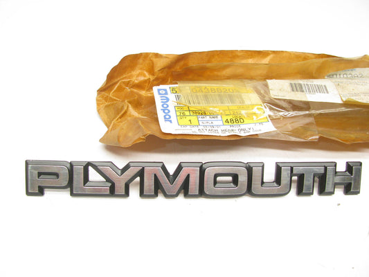 NOS OEM For  > PLYMOUTH < NAMEPLATE BADGE 4388209