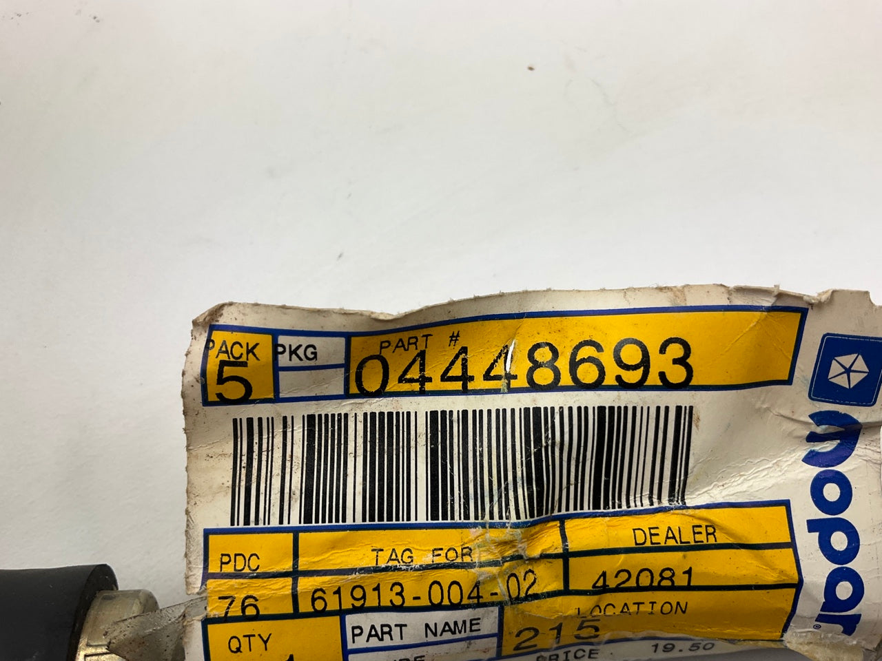 Mopar 4448693 Turbo Oil Feed Tube Line Hose OEM For 1990 Chrysler 2.2L TURBO