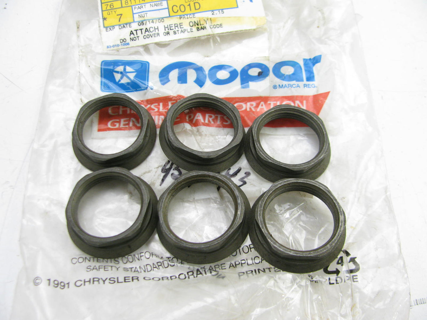 (6) OEM For Mopar 4573943 Spark Plug Tube Nuts