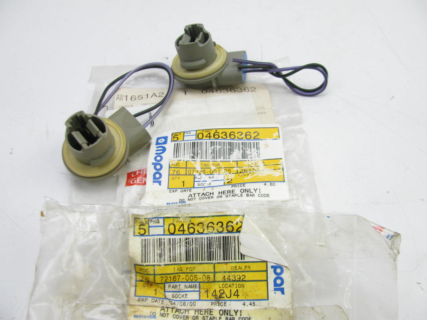 (2) NEW - OEM Mopar 4636362 Tail Light Taillamp Light Lamp Repair Socket