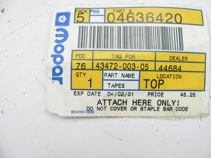 NOS - OEM 4636420 Right Side Body Stripe Tape Package For 1991-1992 Dakota