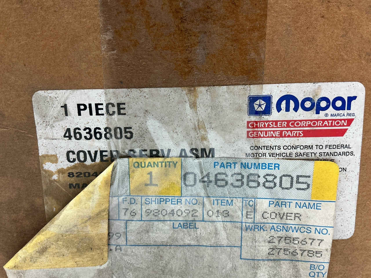 NOS OEM Mopar 4636805  Steering Lock Housing Cover Bezel W/ Tilt Wheel
