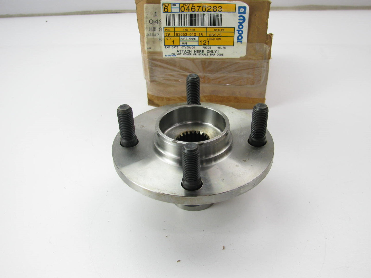 NEW - OEM Mopar 4670283 Front Wheel Hub For 1995-1999 Neon