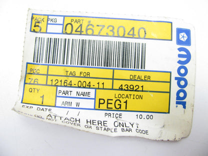 NOS - OEM MOPAR 4673040 Passenger RIGHT Front Windhshield Wiper Arm