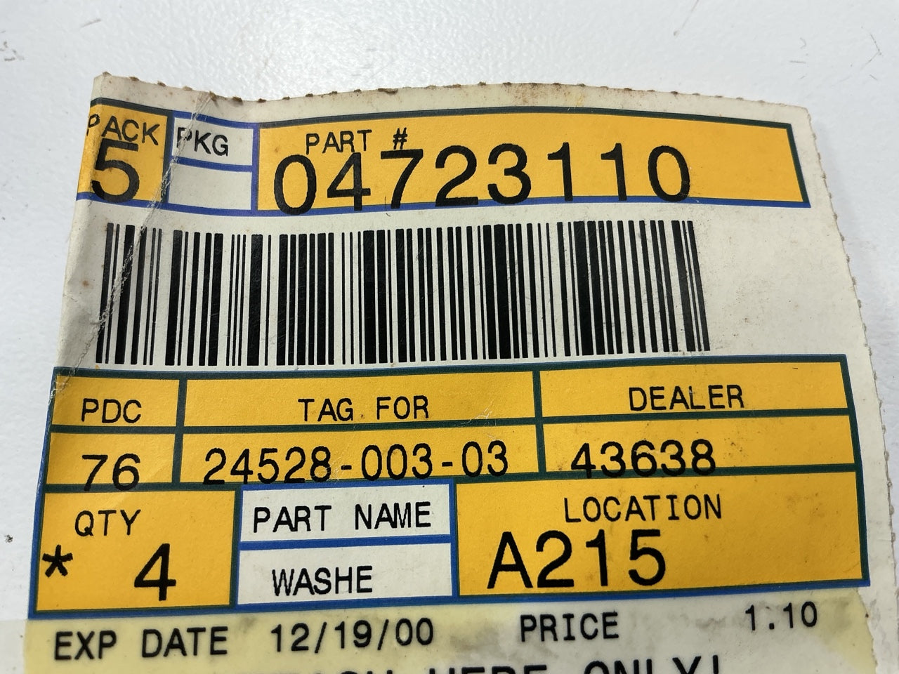 (4) OEM Mopar 4723110 Outside Mirror Washers 1990-2002 D150 D250, Ram 1500 2500