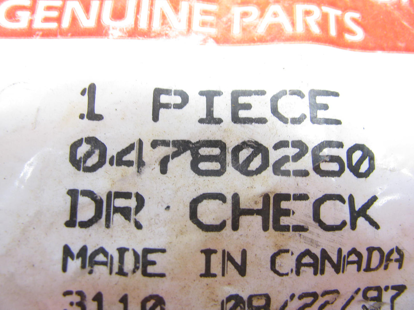 Genuine OEM 4780260 Rear Right Passengers Side Door Checker Arm Strap