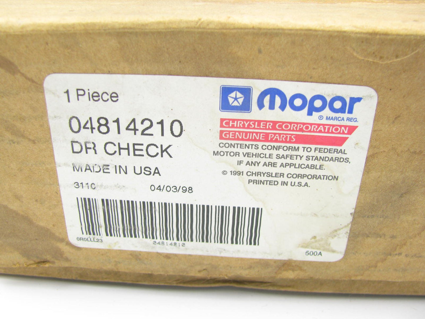 NEW - OEM MOPAR 4814210 Rear Right Door Check Arm Strap For 1995-1996 Stratus