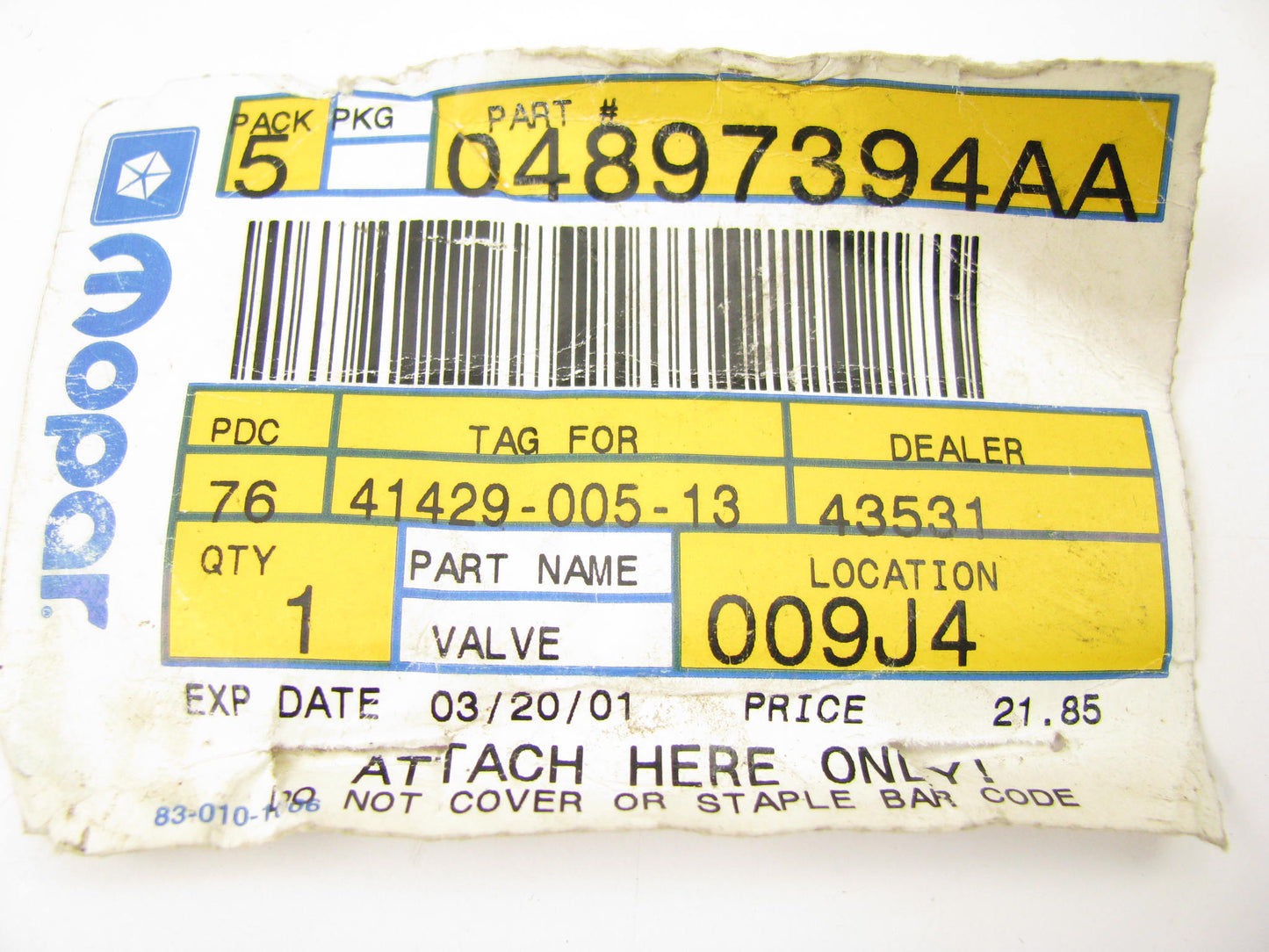 OEM For Mopar Brake Pressure Limit Valve Junction Block 4897394AA