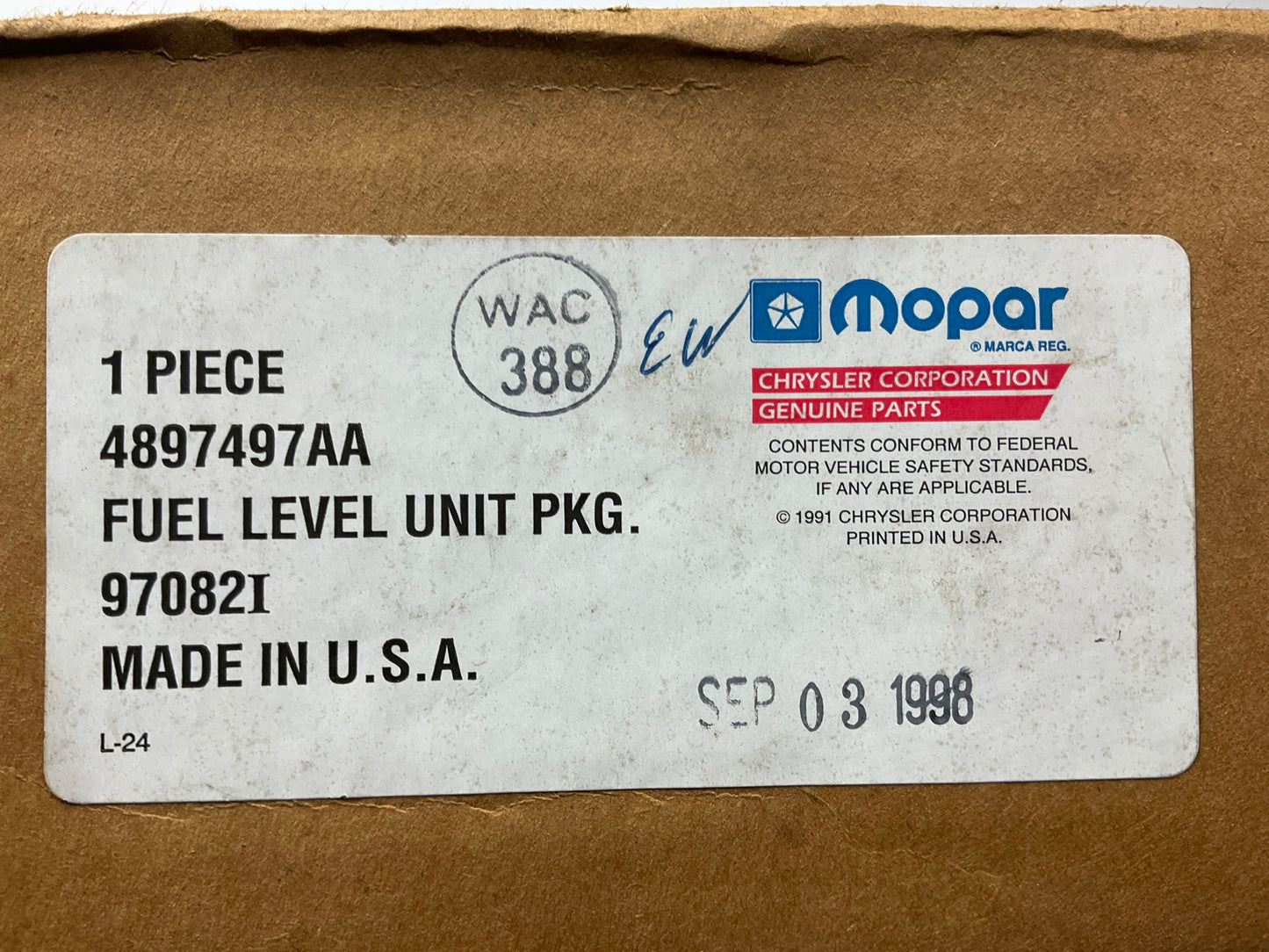 NEW OEM Mopar 4897497AA Fuel Level Sender For 1997 Dodge Ram 1500 2500 3500