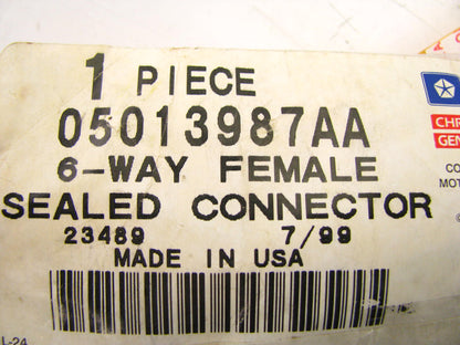 NEW - OEM Mopar 5013987AA 6-Way Female Wiring Repair Harness Jumper Pigtail