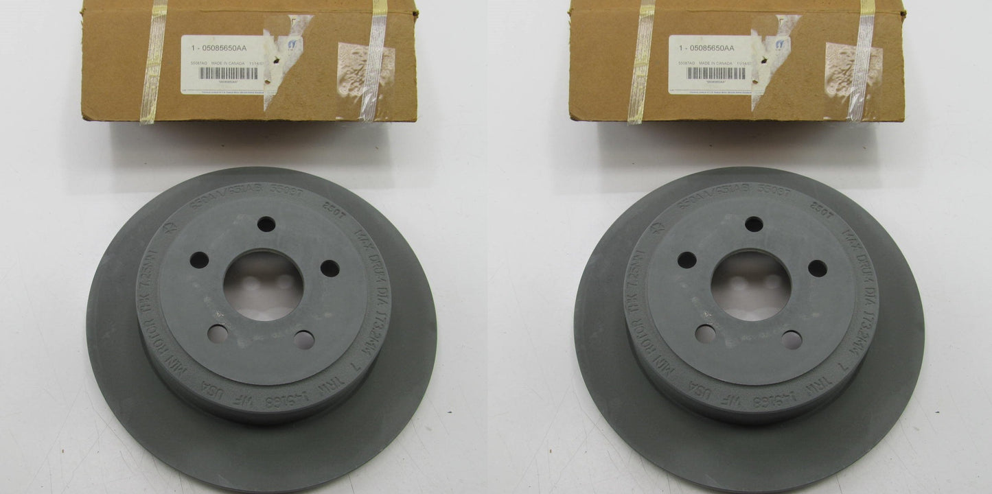 (2) GENUINE OEM For Mopar 5085650AA REAR Disc Brake Rotors