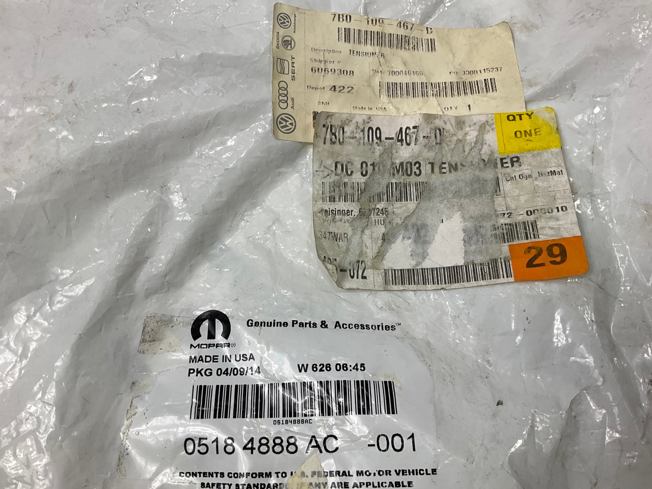 NEW Genuine OEM Mopar 5184888AC Right Upper Engine Timing Chain Tensioner