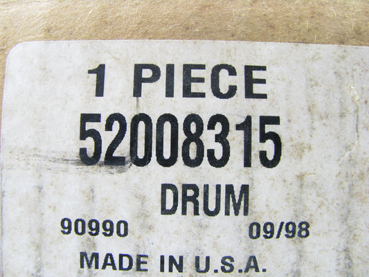 NEW - OEM 52008315 Brake Drum Rear For 1998-1999 Ram 1500