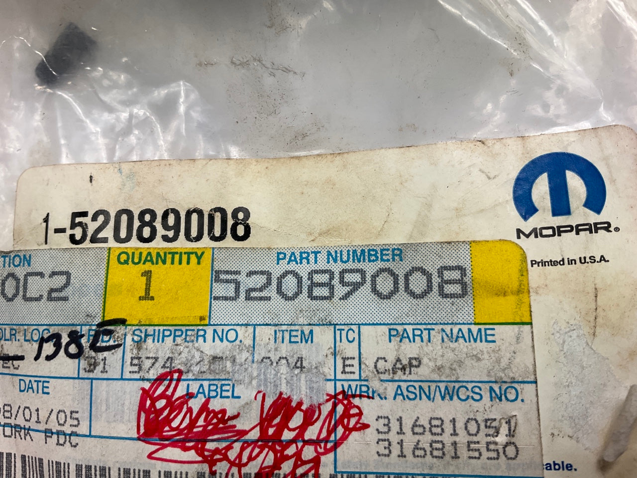 NEW OEM Mopar 52089008 Wheel Center Cap