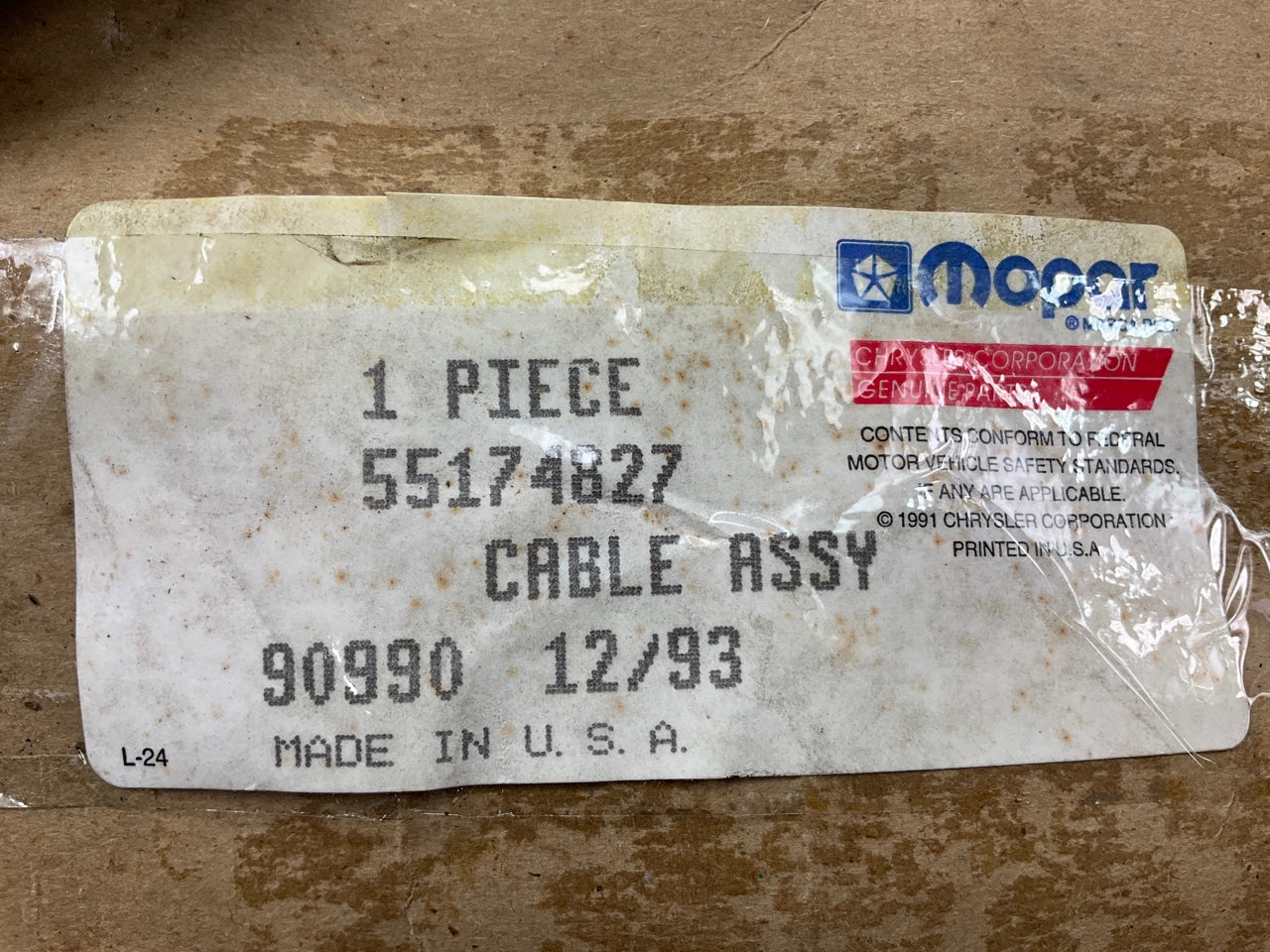 NOS OEM Mopar 55174827 Bed Tailgate Release Cable For 1997-2004 Dodge Dakota
