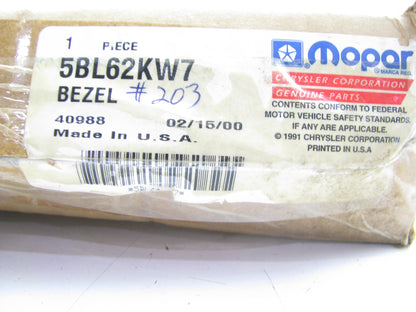 NOS OEM Mopar 5BL62KW7 Right Headlight Trim Bezel For 1991-1996 Jeep Cherokee