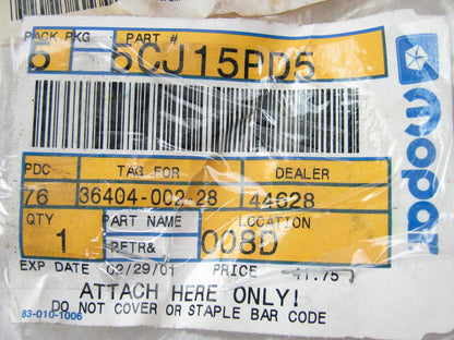 NEW - OEM Mopar  5CJ15PD5 Left Driver Side Seat Belt GRAY For 1994-96 Dodge Ram