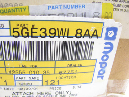 NOS OEM  Steering Column Shroud 5GE39WL8AA For 99-04  Grand Cherokee