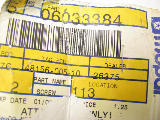 (x2)  NOS OEM  Rear Liftgate Lift Gate Bumper Screws  6033384