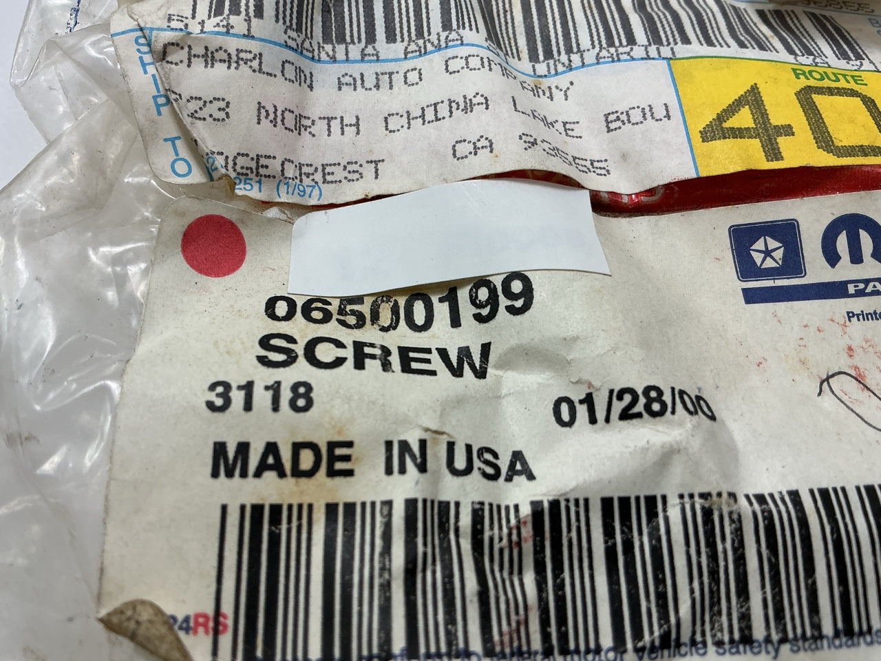 (8) NOS Mopar 6500199 Manual Transmission Housing Screw Bolts For Omni / Horizon