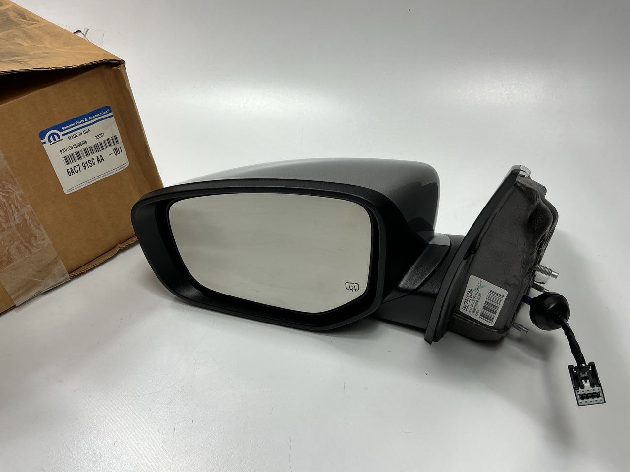 Mopar 6AC791SCAA Left Heated Mirror OEM For 2013-2016 Dodge Dart, Silver Metal.