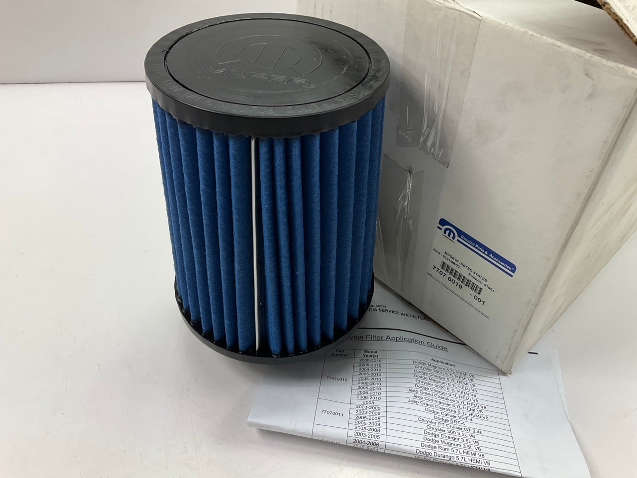 Cold Air Intake Performance Air Filter 3-1/4'' Inlet, 8-1/2'' Tall, OEM For Dodge