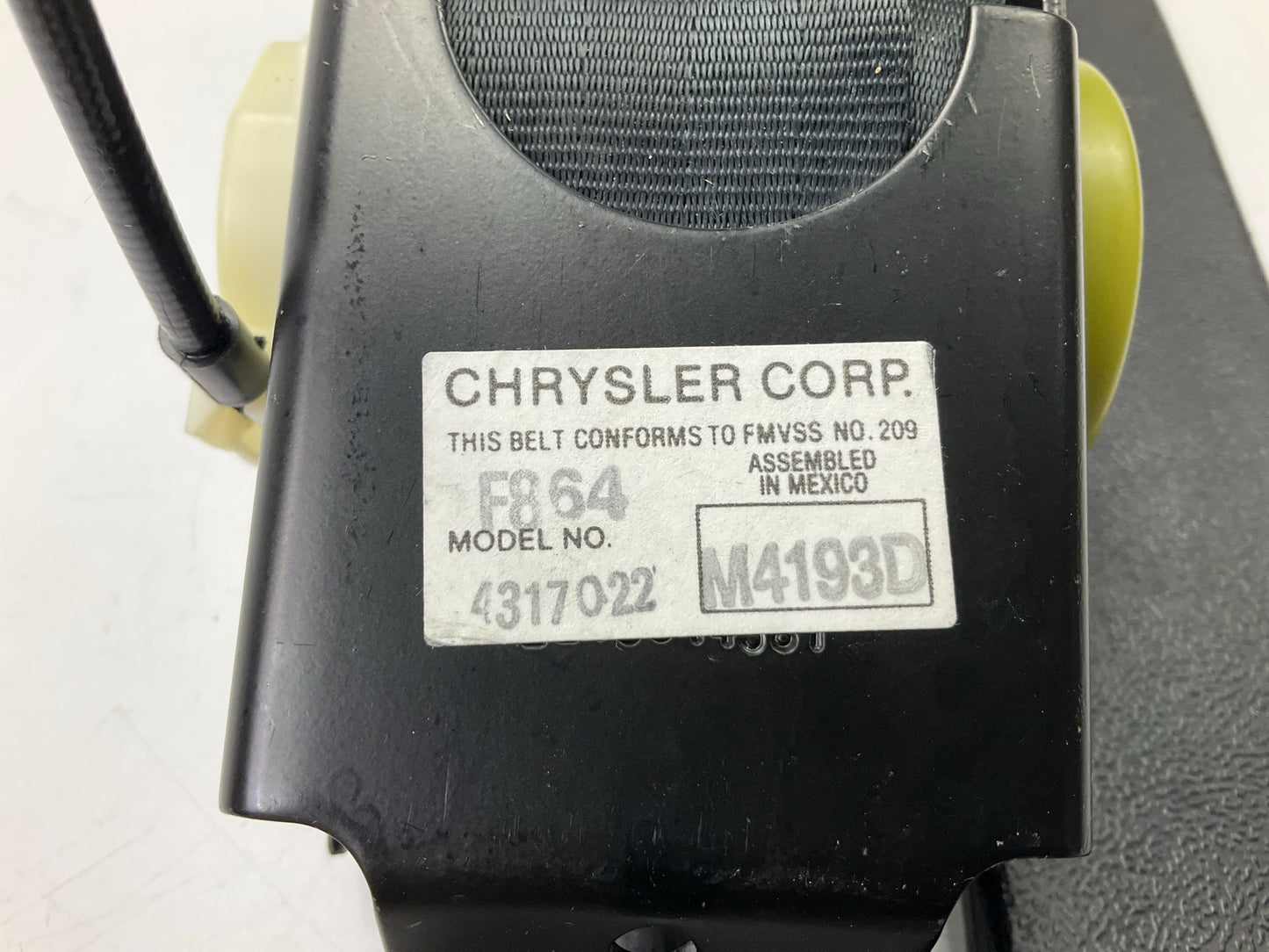 NOS OEM Mopar F864DX9 Front Right Seat Belt For 1985-1986 Chrysler LeBaron