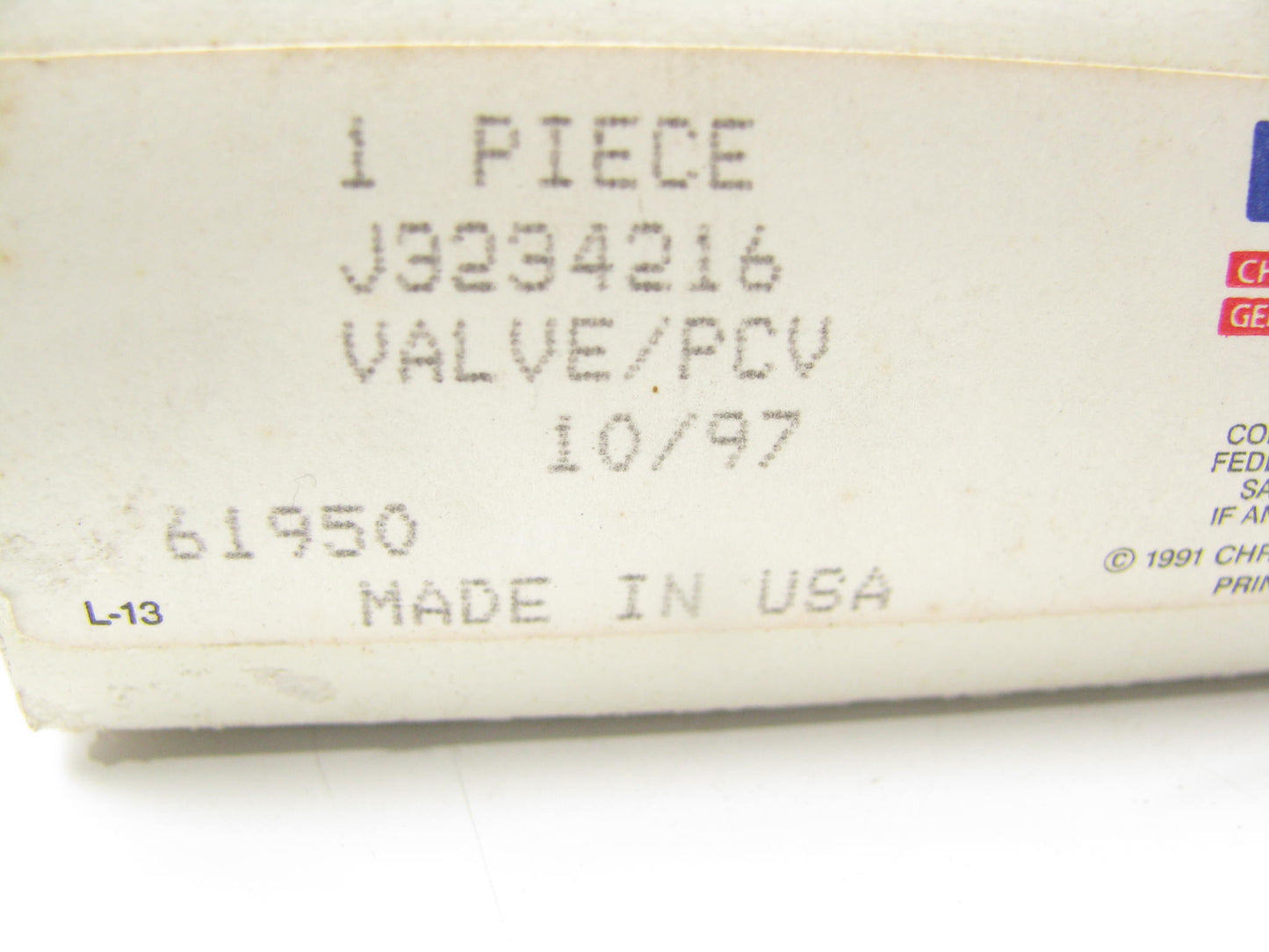 NEW - OEM Mopar J3234216 PCV Valve