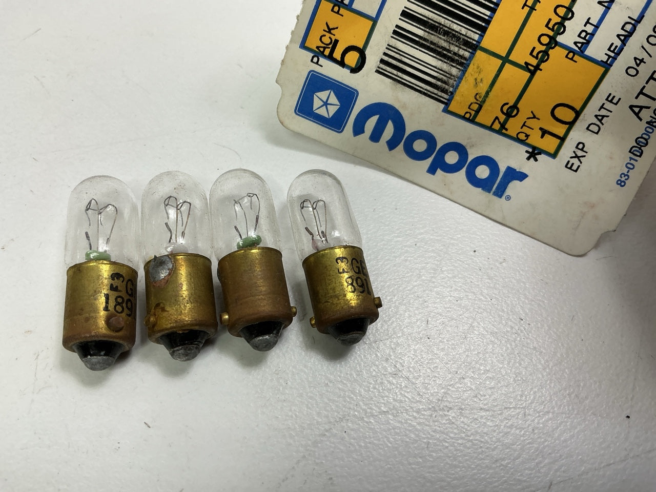(4) Mopar L0001891 Light Bulb, GE # 1891 Miniature Bulbs