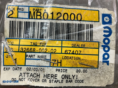 NOS OEM Mopar MB012000 Clutch Cable