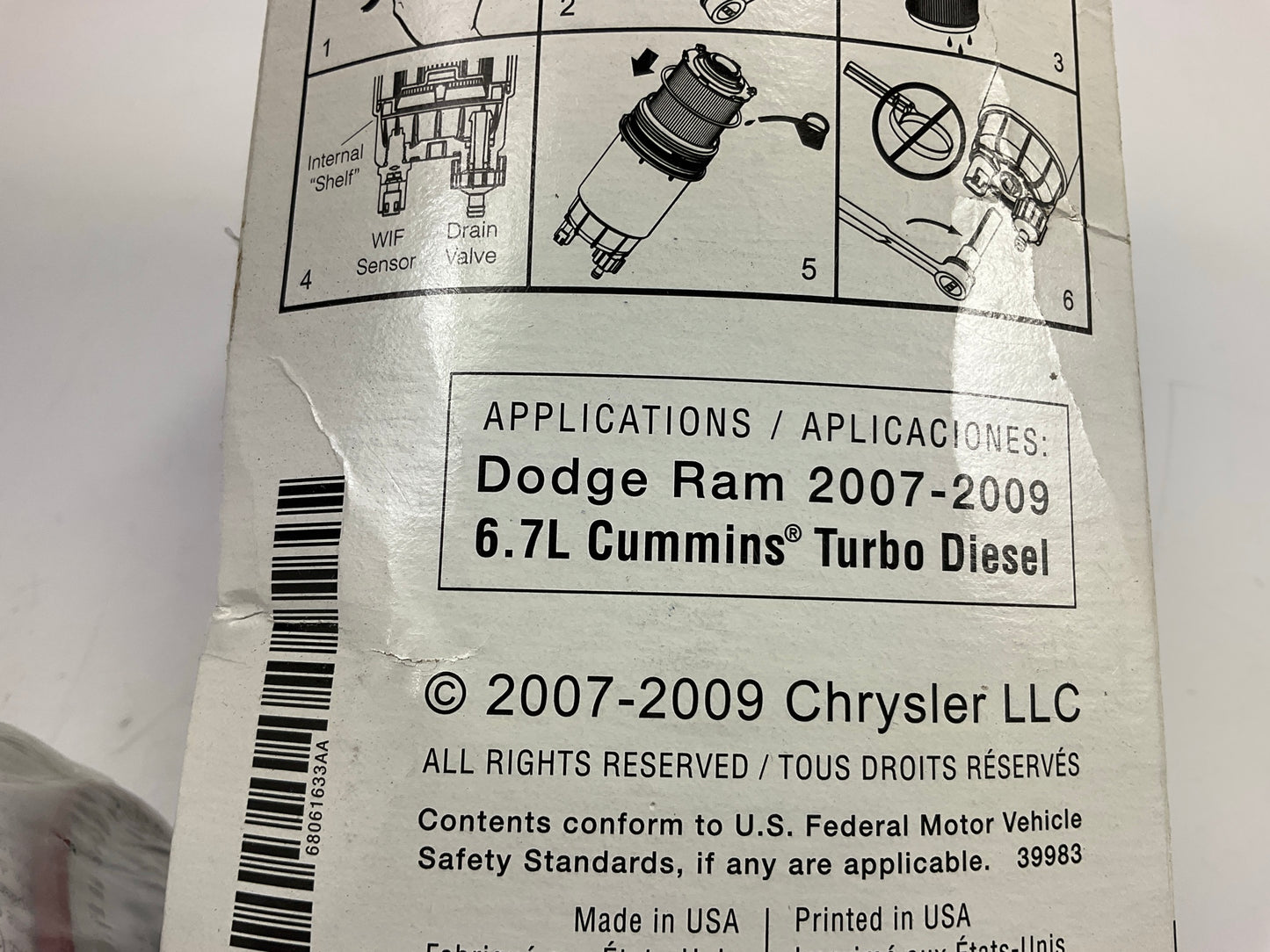 Mopar MO633 68061633AA Diesel Fuel Filter Canister For 2007-09 Ram 6.7L Cummins