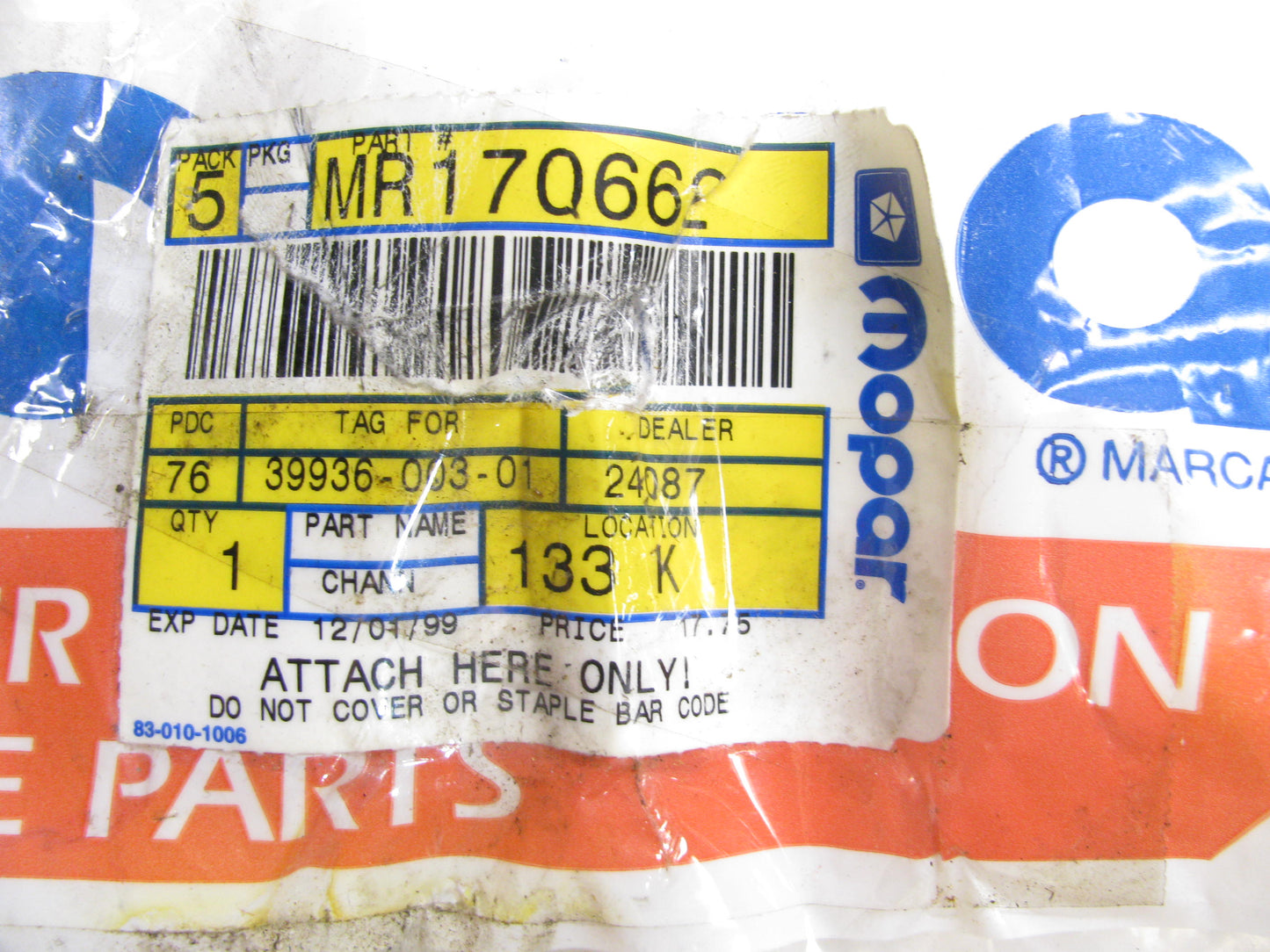 OEM For  Mopar / Mitsubishi Front Door Window Guide MR170662