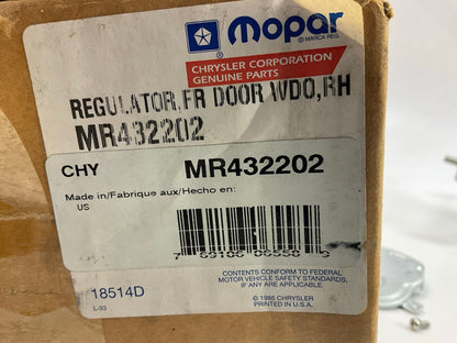 Mopar MR432202 Front Right Window Regulator For 2001-05 Sebring, Stratus