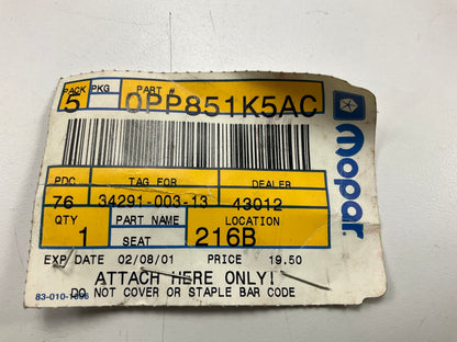 NOS OEM Mopar PP851K5AC Rear Seat Belt Buckle For 2000 Cirrus, Stratus