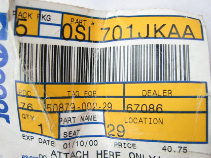 New OEM For Mopar SL701JKAA 3rd Row Right Side Seat Belt SILVERFERN