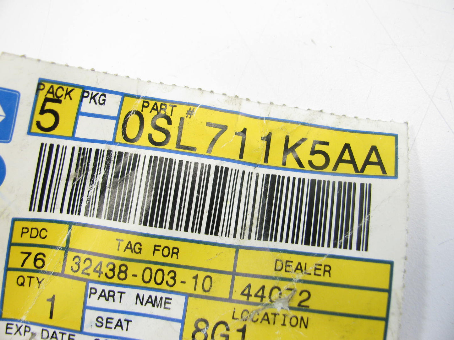NEW OEM SL711K5AA Rear 2nd Seat Seat Belt Retractor Assembly For 1996-99 Caravan